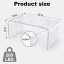MESAILUP 32inch Premium Clear Acrylic Rectangle Coffee Table for Living Room,Mid Century Transparent Waterfall Lowtea Table, Middle Size Table (32"x16"x16") Need Assembly Fit for 2 Seat Sofa