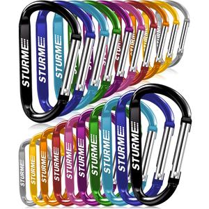 20pcs 2.7" Carabiner Clip Durable Carabeaner Hooks Small Carabiner D Clip