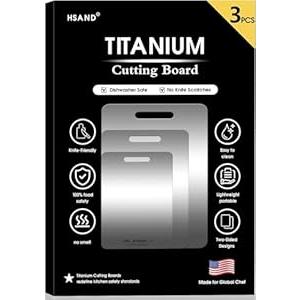 Titanium Cutting Boards for Kitchen, 100% Pure Titanium Cutting Boards, Cutting Board Double Sided Food Grade, Perfect for Sushi, Meat, Vegetables & Meal Prep – Easy To Clean