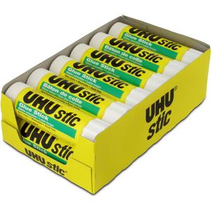 UHU Glue Stick, 1.41 oz., White, Pack of 12 (99655)