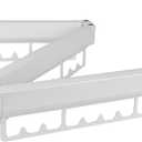 FCWVP Clothes Drying Rack Foldable Space Saving Laundry Hanger White Color Rack Clothing Wall Mounted Retractable,Collapsible(Tri-Fold)