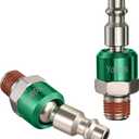 Yolass Air Tool Fittings,2Pcs 1/4"NPT 360Swivel Utility Industrial Air Hose Fittings,Suitable for Air Compressors