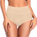 Chieprebra Tummy Control Underwear Soft High Waisted underwear Full Coverage Briefs Breathable Postpartum Cotton Womens Panties, M