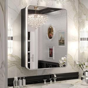 Keonjinn 20"x26" Chrome Recessed Medicine Cabinets for Bathroom with Mirror