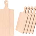 LZMS 4-Pack 13 1/2"x 7 1/2" Wood Serving Boards Set | Unfinished Wood Crafts with Handle | Wooden Cutting Boards Bulk for Charcuterie, Cheese, Meat, Bread, Vegetables & Fruits (Medium)