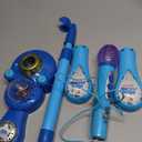 Funvalley Surperfect Kids Karaoke Machine with Adjustable Stand,Kids Microphone Music Sing Along with Flashing Stage Light and Pedals Gift for Kids (Blue)