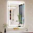 26"x38" Bathroom Mirror with Lights, Anti-Fog, Backlit + Front Lit, Dimmable, Led Vanity Mirror for Wall, Lighted Bathroom Mirror, 3 Colors, Shatter-Proof Tempered Glass