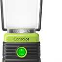 LED Camping Lantern, Consciot Battery Powered LED Lantern Flashlight, 1000LM, 4 Light Modes, IPX4 Waterproof, Survival Kits for Indoor Outdoor, Emergency Light for Home Power Outages, Hurricane, Storm