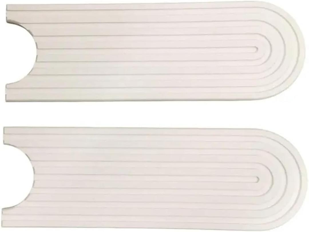 1Pairs Faucet Mat Absorbent Non-Slip Sink Splash Guard Quick Dry Drainage Mat for Kitchen Sink(Dark Grey-40-10cm)