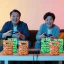 50pcs Pixel Birthday Party Favors Bags, Video Game Theme Happy Birthday Gift Treat Bag Pixel Party Favors for Decoration Candy Goodie Gift Snack (Green & Brown)