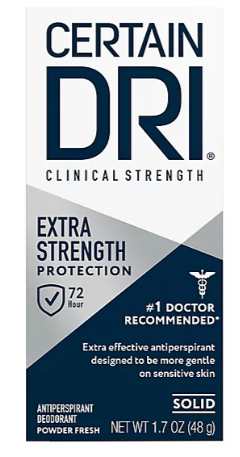Certain Dri Antiperspirant Solid for Excessive Perspiration-1.7 Oz (Pack of 1)