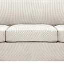 H.VERSAILTEX 4 Piece Stretch Sofa Covers for 3 Cushion Couch Covers for Living Room Furniture Slipcovers (Base Cover Plus 3 Seat Cushion Covers) Thicker Jacquard Fabric (Large Sofa, Ivory)