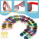 Oleitodh Kids Sunglasses Bulk, 60 Pack Neon Party Sunglasses, 80's Style, 10 Colors, Universal Size, Unisex, Birthday Party Favors
