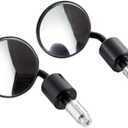 Rearview Mirrors Motorcycles Universal Handle Bar End 7/8" Rear View Mirror Black Aluminum Round Handlebar Side View Mirror