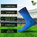 LUX Sports Thin Grip Socks for Cleat Sports - Moisture-Wicking Anti Slip Socks for Men & Women - Soccer, Football, Baseball (One Size, Blue)