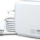65W GaN USB C Charger Compatible with Samsung Galaxy Book 3 Pro 360 NP960QFG/NP940XFG/NP960XFG/NP960XFH/NP930XED, 20V/3.25A with Detachable 6FT USB C to C Cable