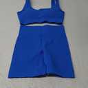 QINSEN Workout Sets for Women 2 Piece Seamless Ribbed Crop Tank High Waist Shorts Yoga Outfits S