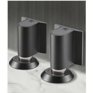 2 Packs Magnetic Door Stopper, Door Wedge Stopper No Drill Invisible Doorstops for Inside Door, Heavy Duty Invisible Door Stop, Magnetic Doors Catch Holder to Keep Doors Open(Black)