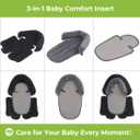 COOLBEBE Upgraded 3-in-1 Babybody Support for Newborn Infant Toddler - Extra Soft Car Seat Insert Cushion Pad, Perfect for Carseats, Strollers, Swings, Black