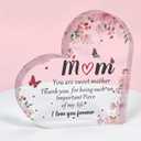 Personalized Engraved Acrylic Puzzle Block - Heartfelt Gift for Mom from Daughter, Son or Dad - Cute Home & Office Decor for Mother's Day, Birthday, Thanksgiving(For Mom Flower Design)