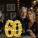 Eploger 12 Inch 60th Birthday Decorations for Men and Women,60th Anniversary Decorations,Glod Glitter 60th Birthday Centerpieces for Table Decorations,Number 60 Table Topper Decor (Gold)