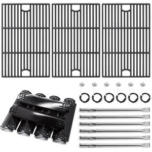 Replacement Parts for Nexgrill Deluxe 6-Burner 720-0896B, 720-0896E, 720-0896C, Cast Iron Grill Grates, Heat Plates, Burners and Igniters for Nexgrill Replacement Parts 6 Burner 720-0896B