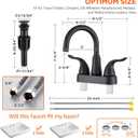 KPW Bathroom Sink Faucet 2 or 3 Hole Matte Black Centerset 4 Inch Bathroom Sink Faucet 2 Handle Plating Over ABS Plastic Non-Metallic Lavatory Bathroom Faucet with Pop up Drain Water Supply Hoses