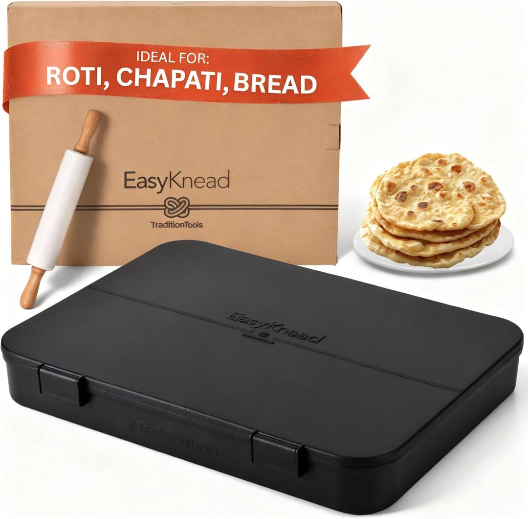 EasyKnead Roti Box for Preparing Roti - Roti Making Box for Chapati, Paratha, Puri – Non-Slip Kneading Board