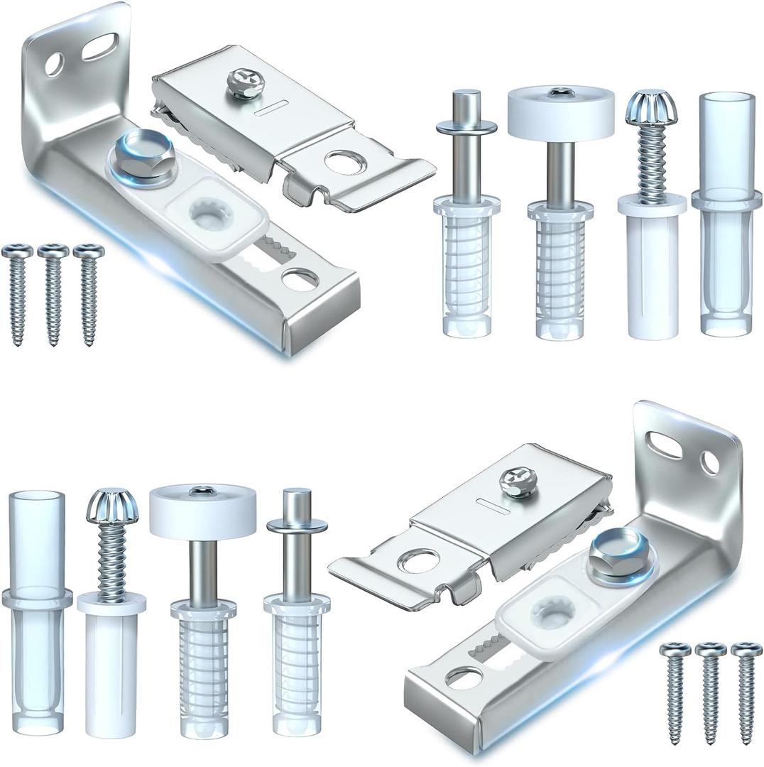 Bifold Door Hardware Repair Kit - 2 Pack Bi-fold Sliding Closet Doors Replacement Parts Include Top & Bottom Bracket, 3/8" Pivot, 7/8" Guides Wheel, for Folding Pocket Door Accordion