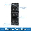 Power Window Switch Front Left Driver Side Window Control Switch for Mercedes-Benz C230 C300 E350 Black