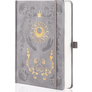 Dotted Journal Notebook for Women Men, Journals for Writing, A5 Aesthetic Dot Notebook for Work, Travel, School,190 Numbered Pages, 5.8x8.4 (Grey)