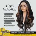 13x6 HD Lace Front Wigs Pre Plucked Skunk Stripe Brown with Black Wigs For Women Body Wave Wigs 28 Inch Ready Wear 100% Futura Premium Wig Beginner Friendly Daily Party Use