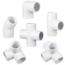 Xuniea 42 Pieces 1 Inch PVC Pipe Fittings Elbow Set Tent Connection Tee Heavy Duty PVC Elbow Fittings for Greenhouse Shed Pipe, Furniture Build and More