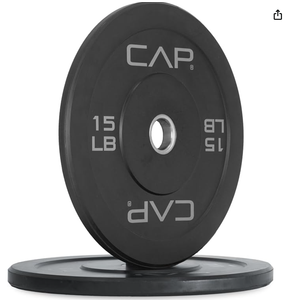 CAP 2-inch Olympic Bumper Plate Weight Set of 2, 15 Lbs, Pair