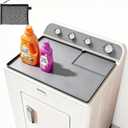 Dryer Top Protector Mat with Lint Trap Hole Cut Out Set 26" x 17.75" Non-Slip Waterproof, Dustproof Silicone Dryer Cover with Raised Lip, Laundry Machine Cover for Laundry Room & Kitchen