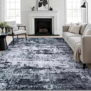 6x9 Area Rug Living Room: Modern Washable Indoor Carpet Black
For Bedroom Dining Room Farmhouse Nursery Hallway Office,Modern Abstract,Machine washable,Non-Slip,Stain Resistant,Indoor