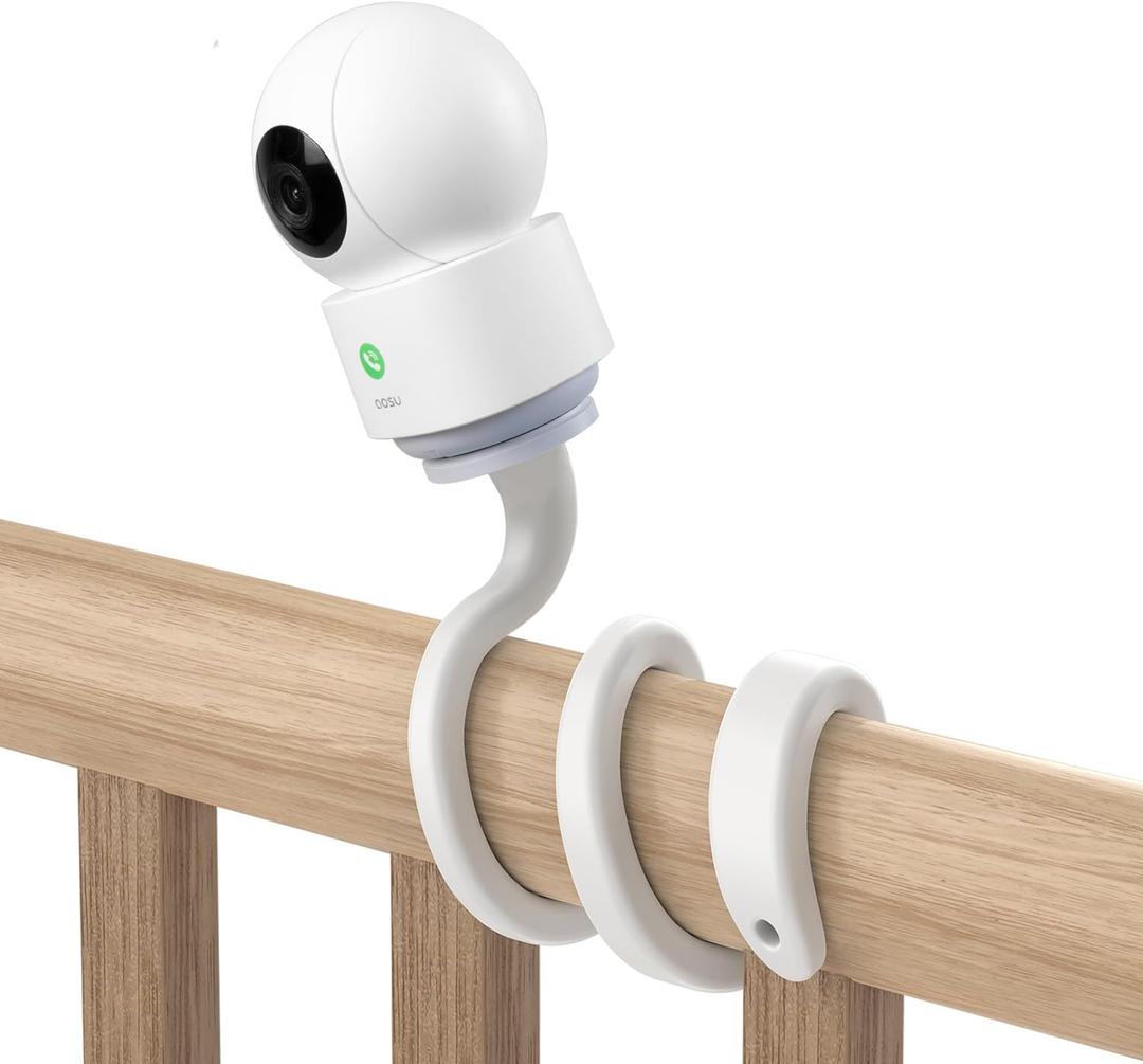 No-Drill Twist Mount Bracket for AOSU IndoorCam P1/P1 Pro - Flexible Camera Holder for Baby Cribs, Curtain Rods & Poles - Secure Installation for Nursery, Home Security