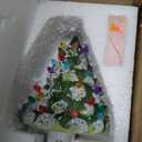 Blissun Ceramic Christmas Tree Night Light, 6-Inch Decor with Multicolor Bulbs & 360 Swivel Plug, On/Off Switch for Bedroom, Bathroom, Home Decor