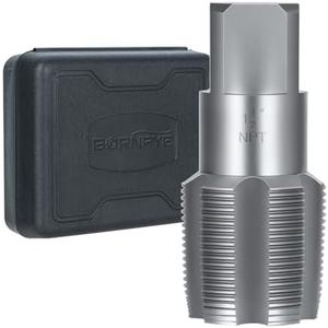 1-1/2"-11-1/2 NPT Pipe Tap Set, Precision Carbon Steel Taps Tool, Metric and Standard for Clean and Re-thread Damaged or Jam Pipe Threads in with Durable Plastic Case