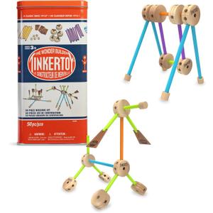 Tinkertoy - Retro Building Set Tin - 50 Pieces