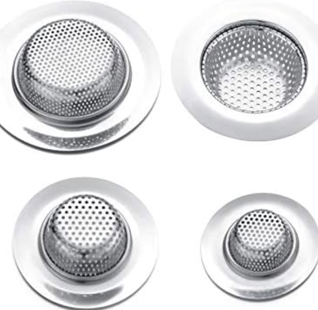 4PCS Stainless Steel Kitchen and Bathroom Sink Strainer Set, Hair Stopper for Bathtub Drain,Hair Catcher, Anti Clog kitchen Sink Strainers (2 PC 2" + 1 PC 2-3/4"+1 PC 4-1/2") X4