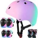 Kids Bike Helmet for 8-14+ Age Girls and Boys, Kids Helmet with Knee Pads Elbow Pads Wrist Guards,Ventilation Multi-Sport Scooter Roller Skate Rollerblading Skateboarding Climbing Cycling
