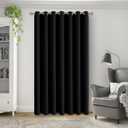 BGment Patio Curtain 84 Inches Length for Sliding Glass Door, Blackout Curtain Divider for Room Separation Privacy Noise Reduce Temporary Room Dividers, 1 Panel, 100 x 84 Inch, Black