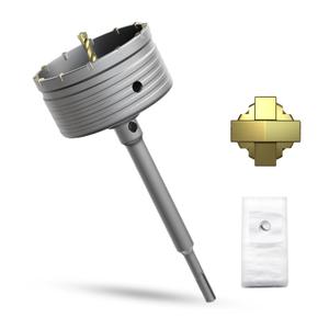 4-1/2" Concrete Hole Saw,115mm Masonry Hole Saw, with 220mm SDS Plus Shank Connecting Rod for Concrete Brick Cement Stone Wall Drilling Home Improvement (4-1/2" 115mm)