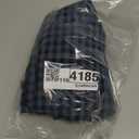 ELLEVEN Womens Cotton Linen Gingham Pants, Elastic Waist Flowy Wide Leg Plaid Capris Palazzo Trousers (Large, Black)