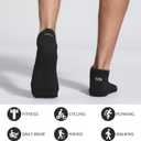Lapulas Athletic Running Ankle Socks, Low Cut Cushioned Anti-Blister Tab Sports Socks Men Women 6Pairs (Black)