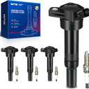 KAX 4-Pack Ignition Coils and Double Iridium Spark Plug Set for Kia Soul 2012-2019 2.0L, Hyundai Elantra 2013-2014, Tucson 2014-2020 2.0L, Elantra 2012 2015 1.8L, Forte, Elantra GT, UF651