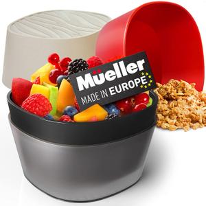 Mueller Snack Bowls, Salad and Rice Bowls Set of 4, European Made, Cereal Bowl for Kids, Shatter-Proof, Non-Toxic, Dishwasher Safe, Halloween Party Bowl, 1QT Colorful 4 Pack