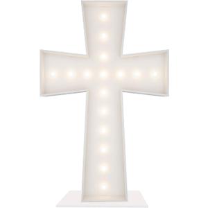3FT Tall Marquee Light Up Cross Balloons Mosaic DIY Pre Cut Frame with Light Baptism First Holy Communion Celebration Eid Birthday Engagement Wedding Party Decorations