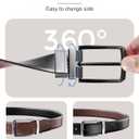 MILORDE Reversible Belt for Men - Adjustable Size - Premium Leather - Double Style in One Belt